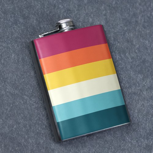 Pink and Blue Shades Stripe Flask