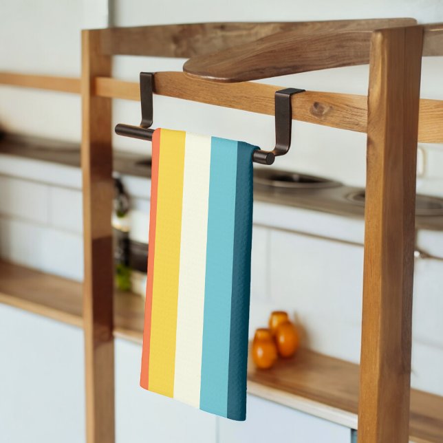 Pink and Blue Shades Stripe Kitchen Towel (Kitchen Towel)