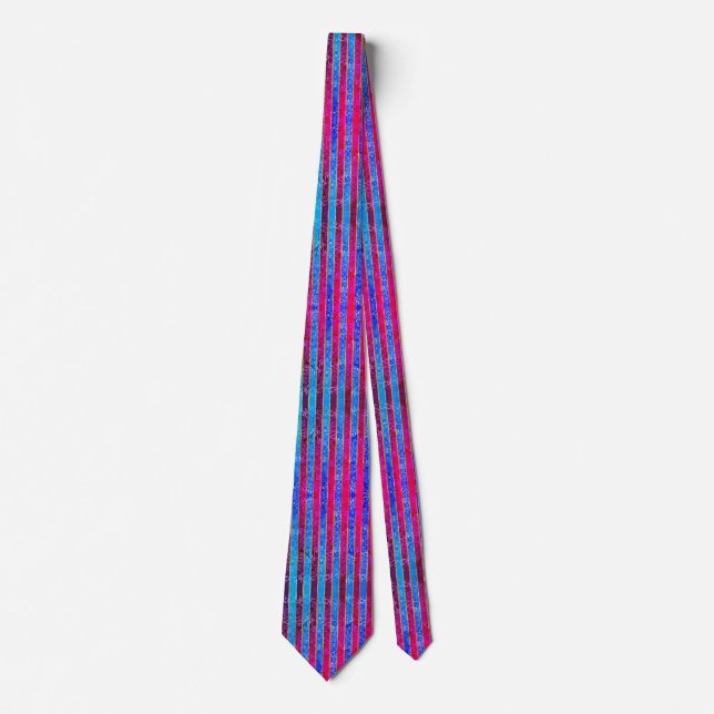 Pink and Blue Shimmer Stripes Design   Neck Tie (Front)