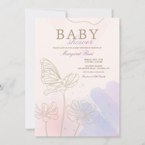 Pink and Blue Shower Invitation