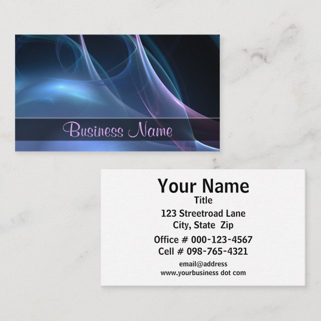 Pink and Blue Silky Streaks Business Card (Front/Back)