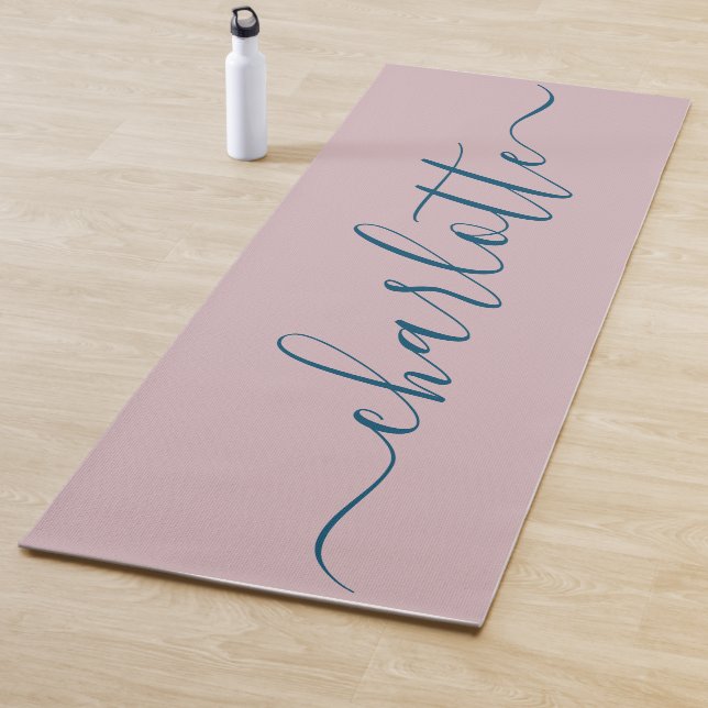 Pink and Blue  Simple Stylish monogram  Yoga Mat (In Situ)
