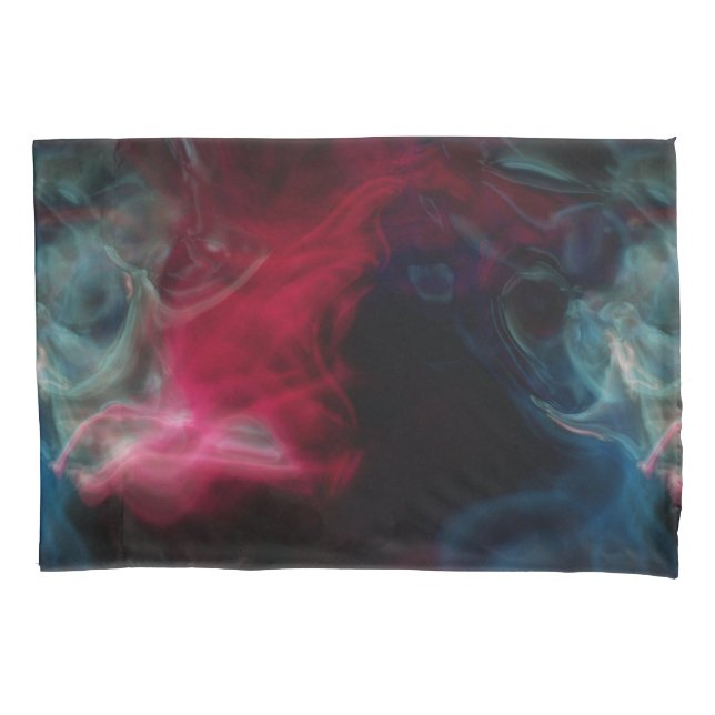 pink and blue smoke abstract pillow case (Front)