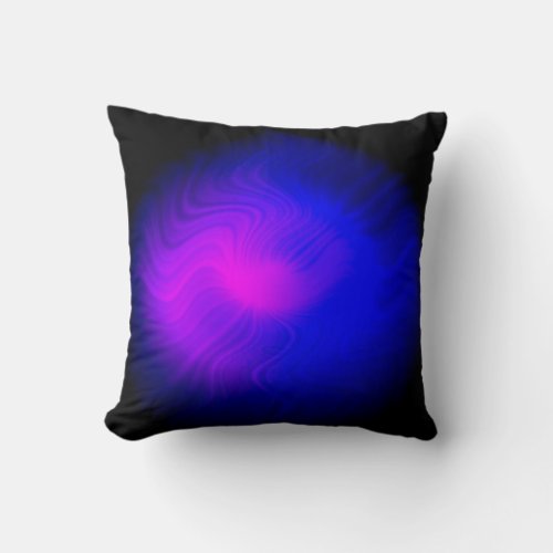 Pink and blue space throw pillow