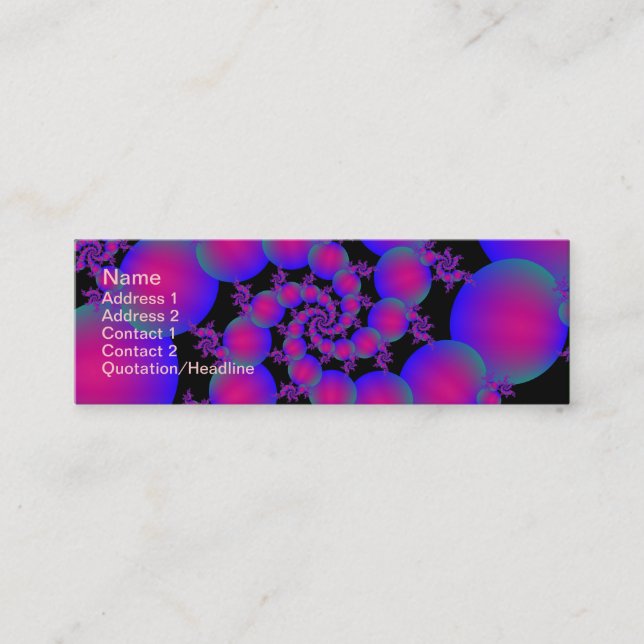 Pink and Blue Spiral Bubbles  Card (Front)