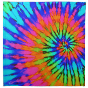 Pink and Blue Spiral Tie Dye Napkin