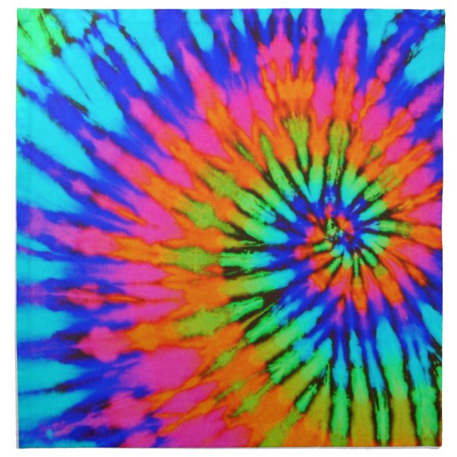 Pink and Blue Spiral Tie Dye Napkin (Front)
