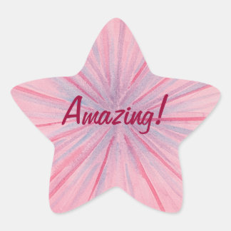 Pink and Blue Spokes on Light Pink Amazing Sticker