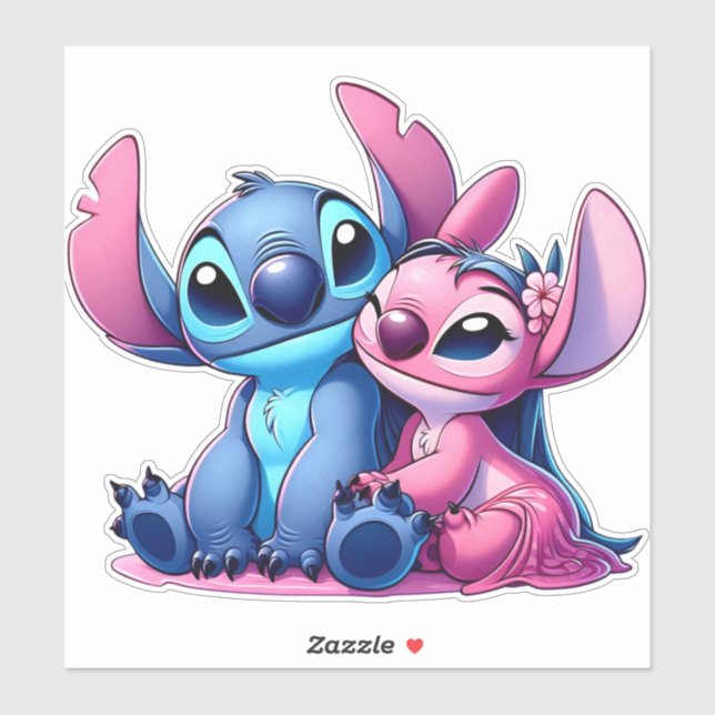 Pink and Blue Stitch Sticker (Sheet)