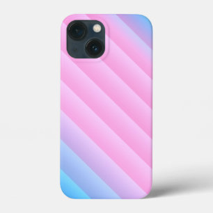 Pink and Blue Stripes, Beautiful Pastel Colors iPhone 13 Mini Case