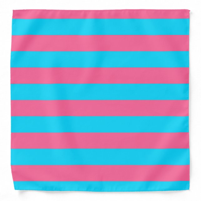 Pink and Blue Stripes Design Bandana (Front)