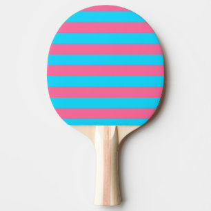 Pink and Blue Stripes Design Ping Pong Paddle