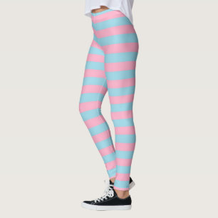Pink and Blue Stripes Leggings