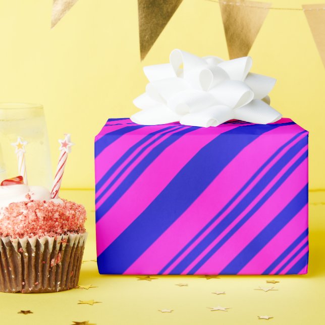 Pink and Blue Stripes Wrapping Paper (Birthday Party)