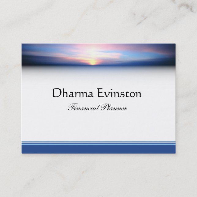 Pink and Blue Sunset Business Card (Front)