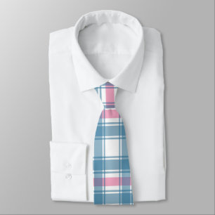 Pink And Blue Tartan Christmas Neck Tie