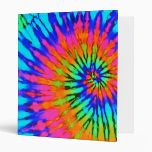 Pink and Blue Tie Dye Binder
