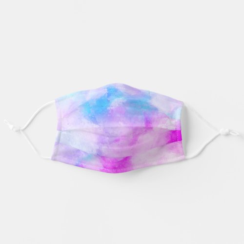 Pink and blue tie dye watercolor face mask