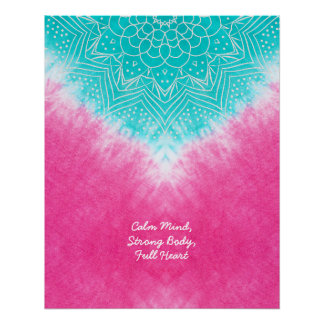 Pink and Blue Tie dye with Mandala Sway in Style Poster