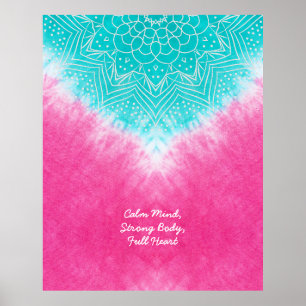 Pink and Blue Tie dye with Mandala Sway in Style Poster