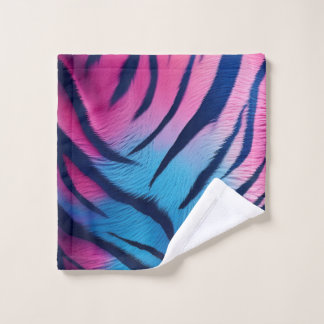 Pink and Blue Tiger Stripe Bath Towel Set
