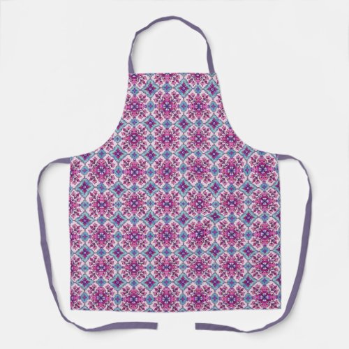 Pink and Blue Tile Design Apron