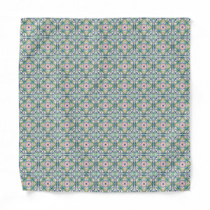 Pink and Blue Tile Pattern Bandana