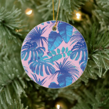 Pink and blue Tropical Foliage personalized