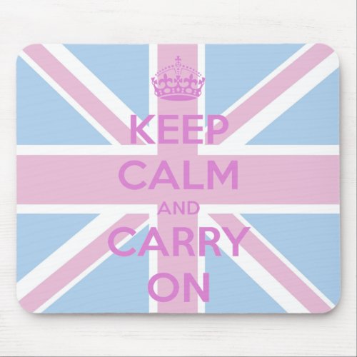 Pink and Blue Union Jack Mouse Pad