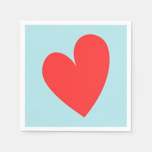 Pink and Blue Valentines Day Heart  Napkins