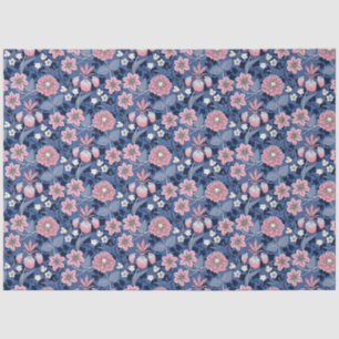 Pink and Blue Victorian Flowers Decoupage Tissue Paper
