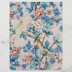 Pink and blue vintage birds