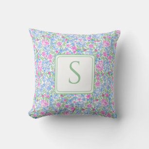 Pink and Blue Vintage Inspired Baby Nursery Decor Throw Pillow