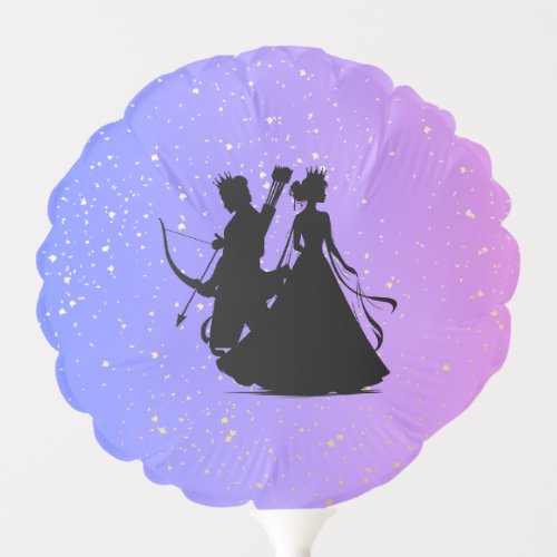 Pink and Blue Warrior Princess Birthday Party Balloon