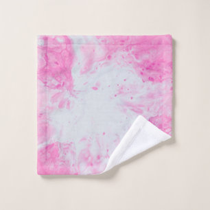Pink and blue water surface wash cloth