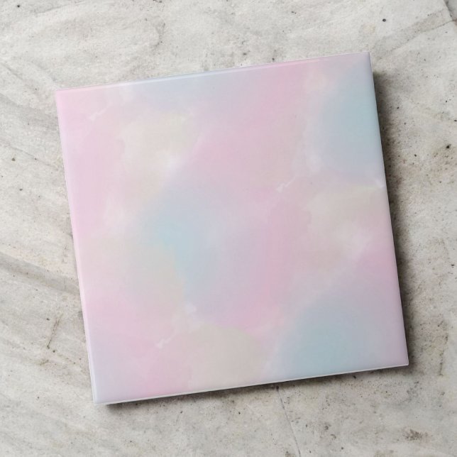 Pink and Blue Watercolor Elegant Abstract Accent  Ceramic Tile (Creator Uploaded)