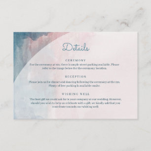 Pink and Blue watercolor Enclosure Card