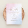 Pink and Blue Watercolor Gender Reveal Invitation