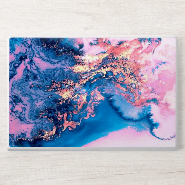 Pink and Blue Watercolor HP Laptop Skin | Zazzle