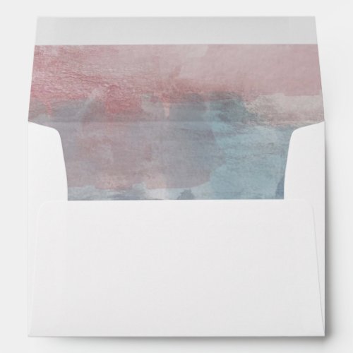 Pink and Blue watercolor return address Envelope