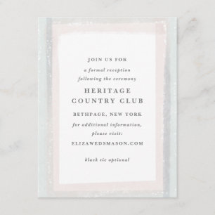 Pink and Blue Watercolor Wedding Reception Details Enclosure Card