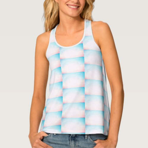 Pink and Blue Womens Tank Top