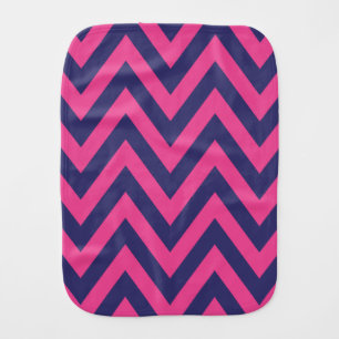 Pink And Blue ZigZag Stripes Chevron Pattern Burp Cloth