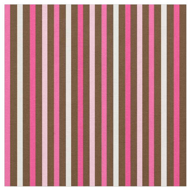 Pink and Brown 15-Striped Fabric (Close Up)