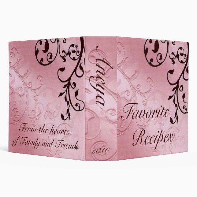 pink and brown 2" recipe binder (Background)