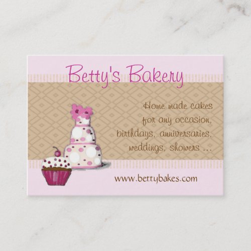 Pink and Brown Bakery Business Card