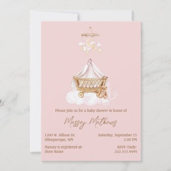 Pink And Brown Boho Baby Shower Invitation by Hannahscloset at Zazzle