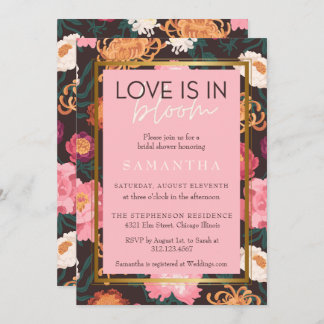 Pink and Brown Boho Floral Brida Shower Invitation