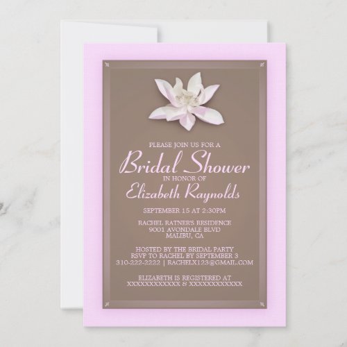 Pink and Brown Bridal Shower Invitations