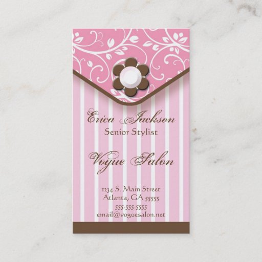 Customizable Pink and Brown Clutch Business Card
